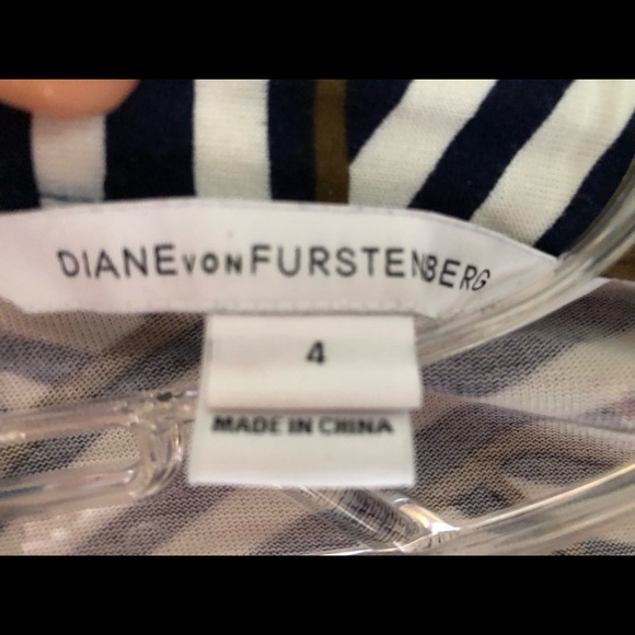 DVF Wrap dress - blue brown and white -NWOT - Picture 5 of 7